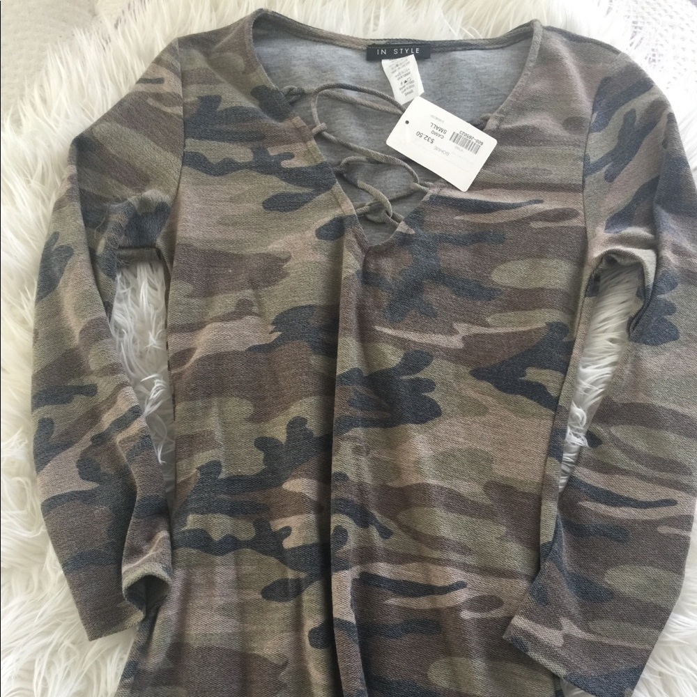 Camo long sleeve bodysuit