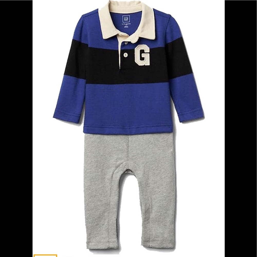 Baby Gap Rugby logo double-layer one-piece $36.95