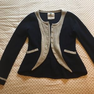 Gray and navy cardigan from Anthropologie Gray and navy cardigan from Anthropologie