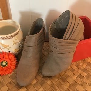 Taupe Suede Like Ankle Booties