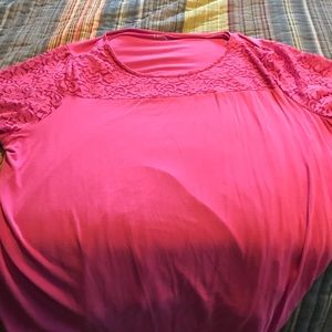 Pink lacy t-shirt