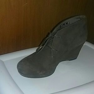 Clark's suede wedge booties