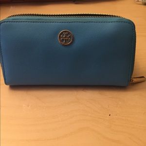 Tory Burch Aqua blue wallet