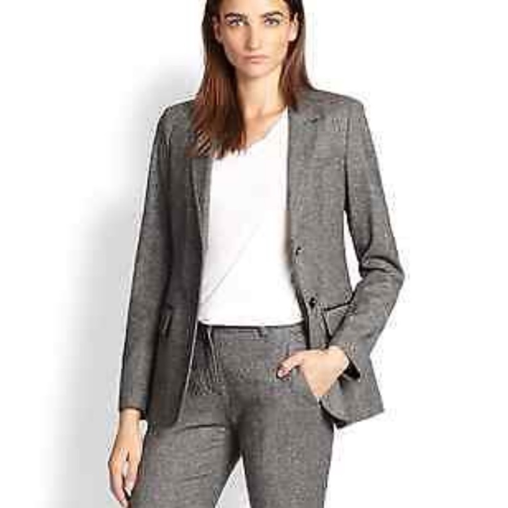 Burberry London Stretch Wool Blazer Grey Size 6