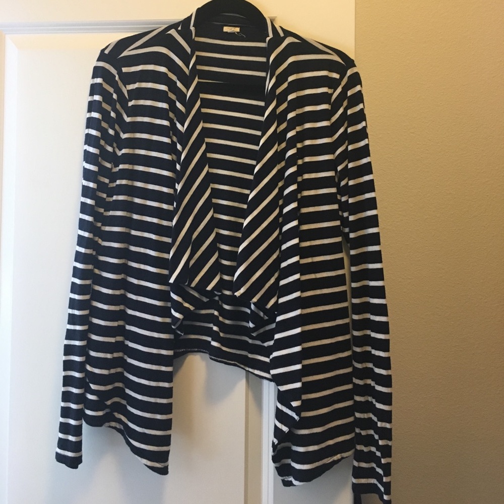 EUC size large navy and white jacket
