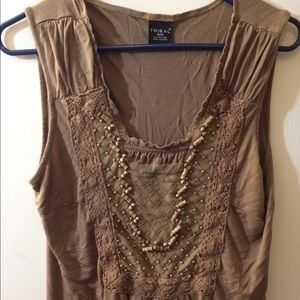 Beaded sleeveless blouse