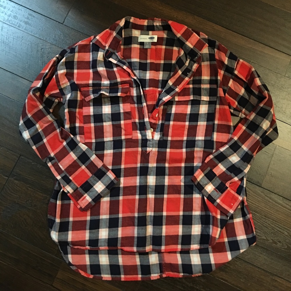Old Navy Boyfriend Plaid shirt size M