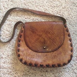 Vintage boho style leather purse