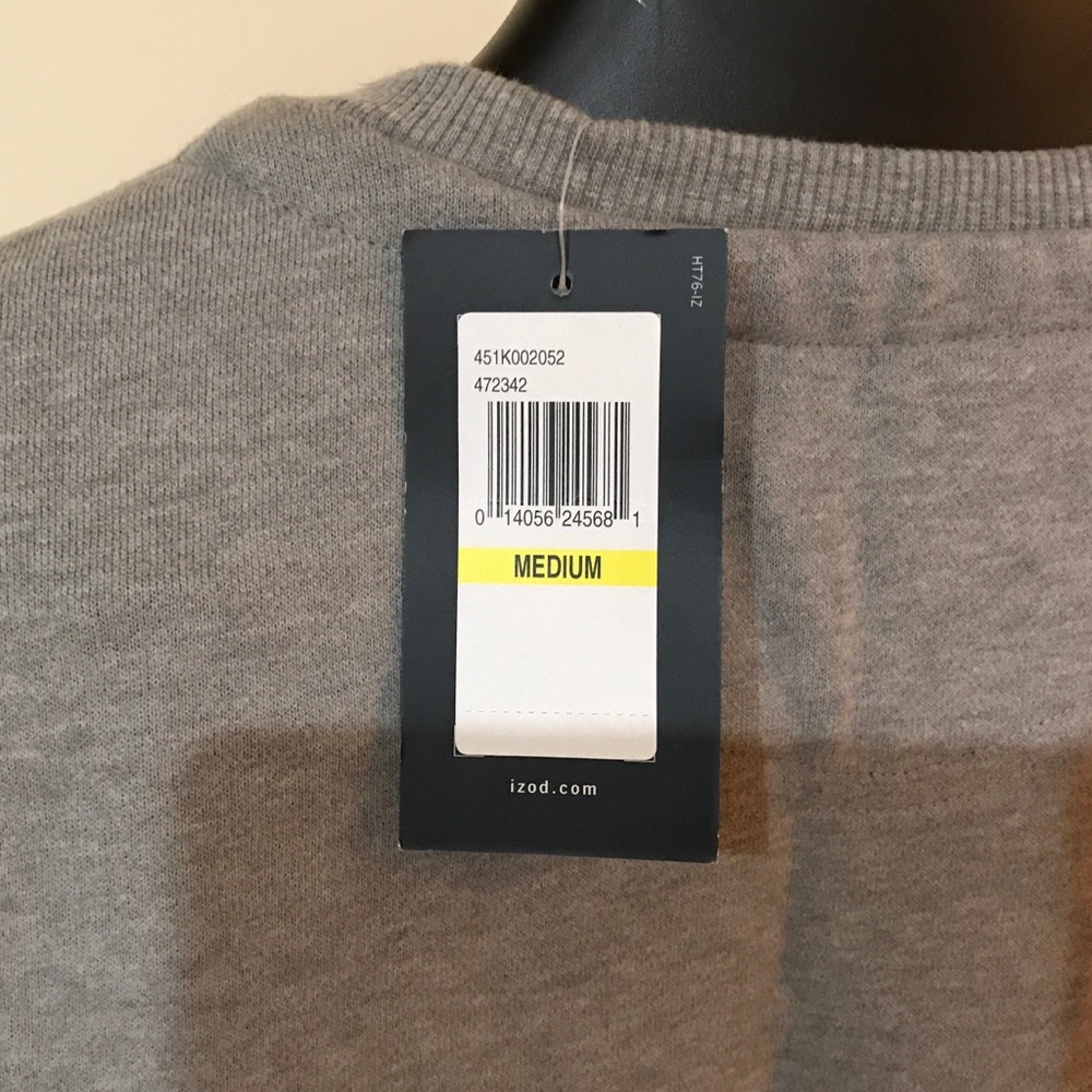 NWT Soft IZOD Grey Sweatshirt - Picture 5 of 6