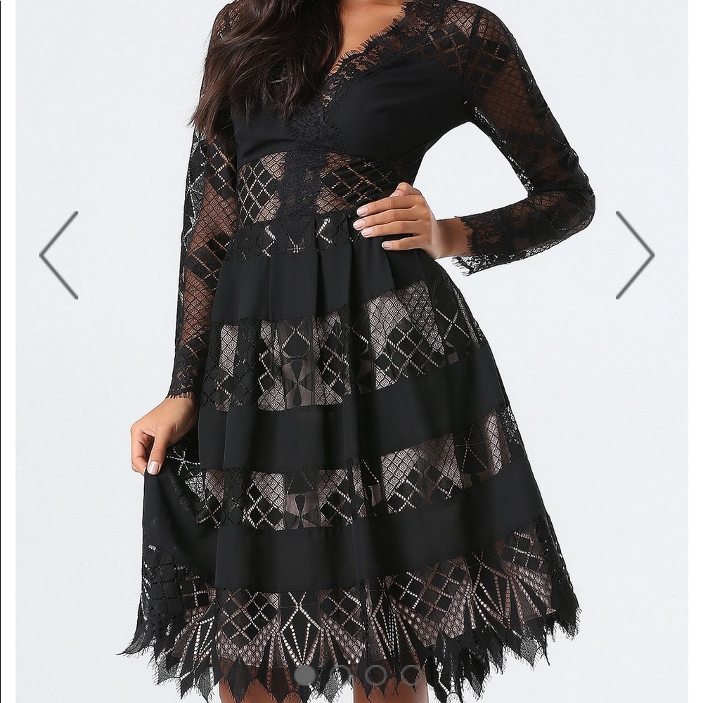 SOLD Bebe black lace petite midi dress size 2 nwt