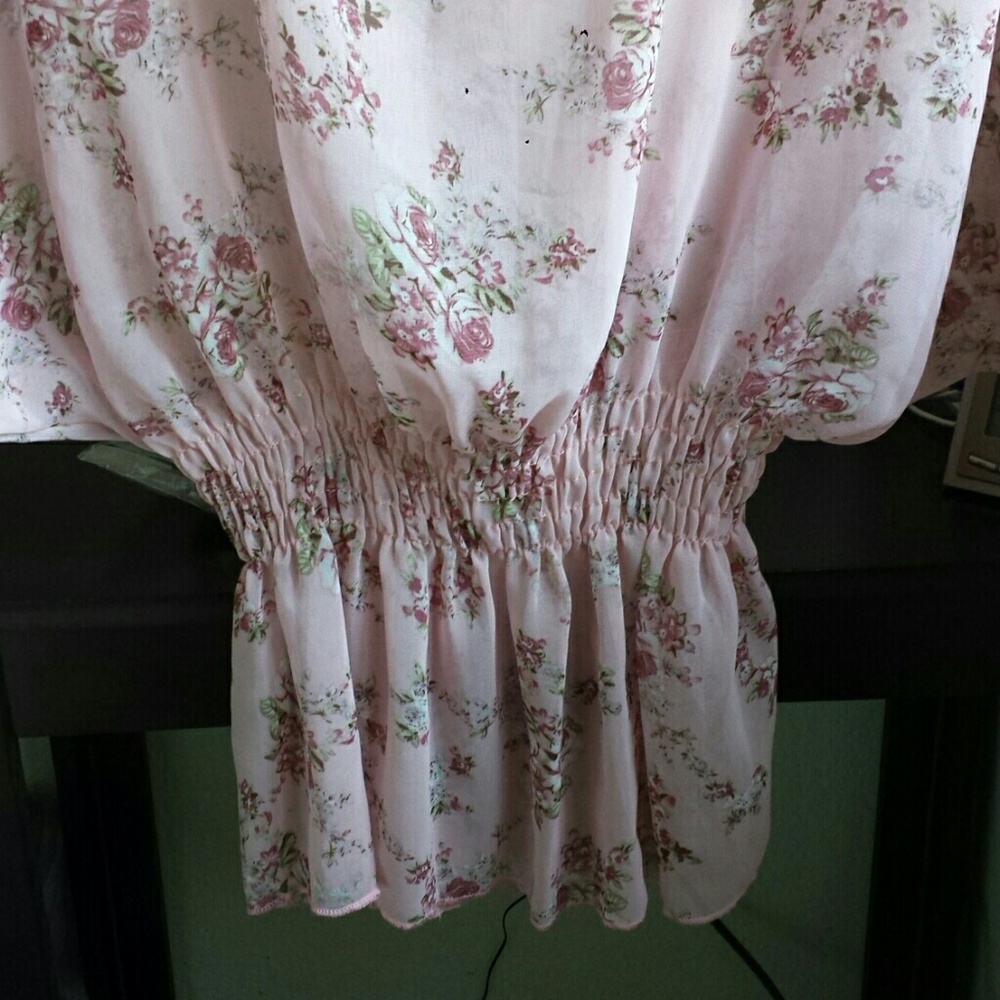 BOGO Tops Floral Blouse Tunic 3/4 Sleeve - Picture 5 of 6