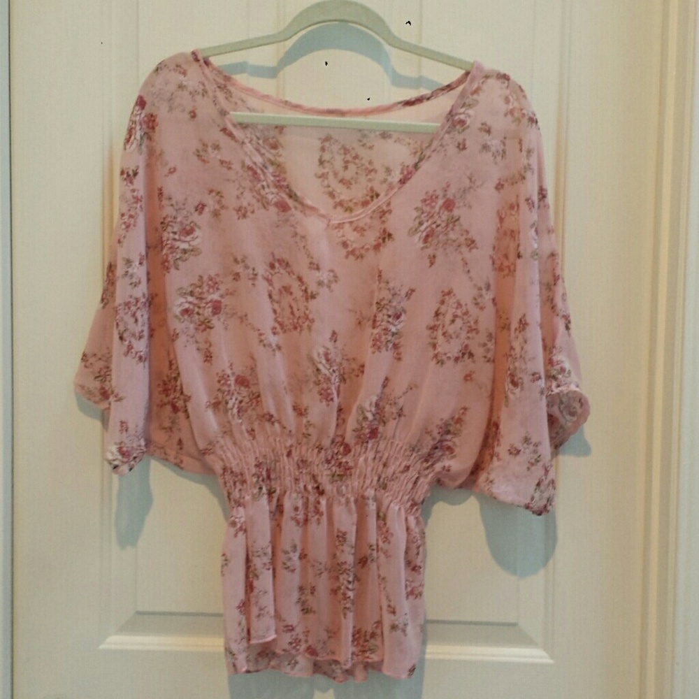 BOGO Tops Floral Blouse Tunic 3/4 Sleeve - Picture 1 of 6