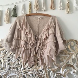 Anthropologie Moth Ruffle Front Cardigan Anthropologie Moth Ruffle Front Cardigan