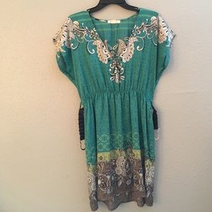 Cute Teal Patterned Dress