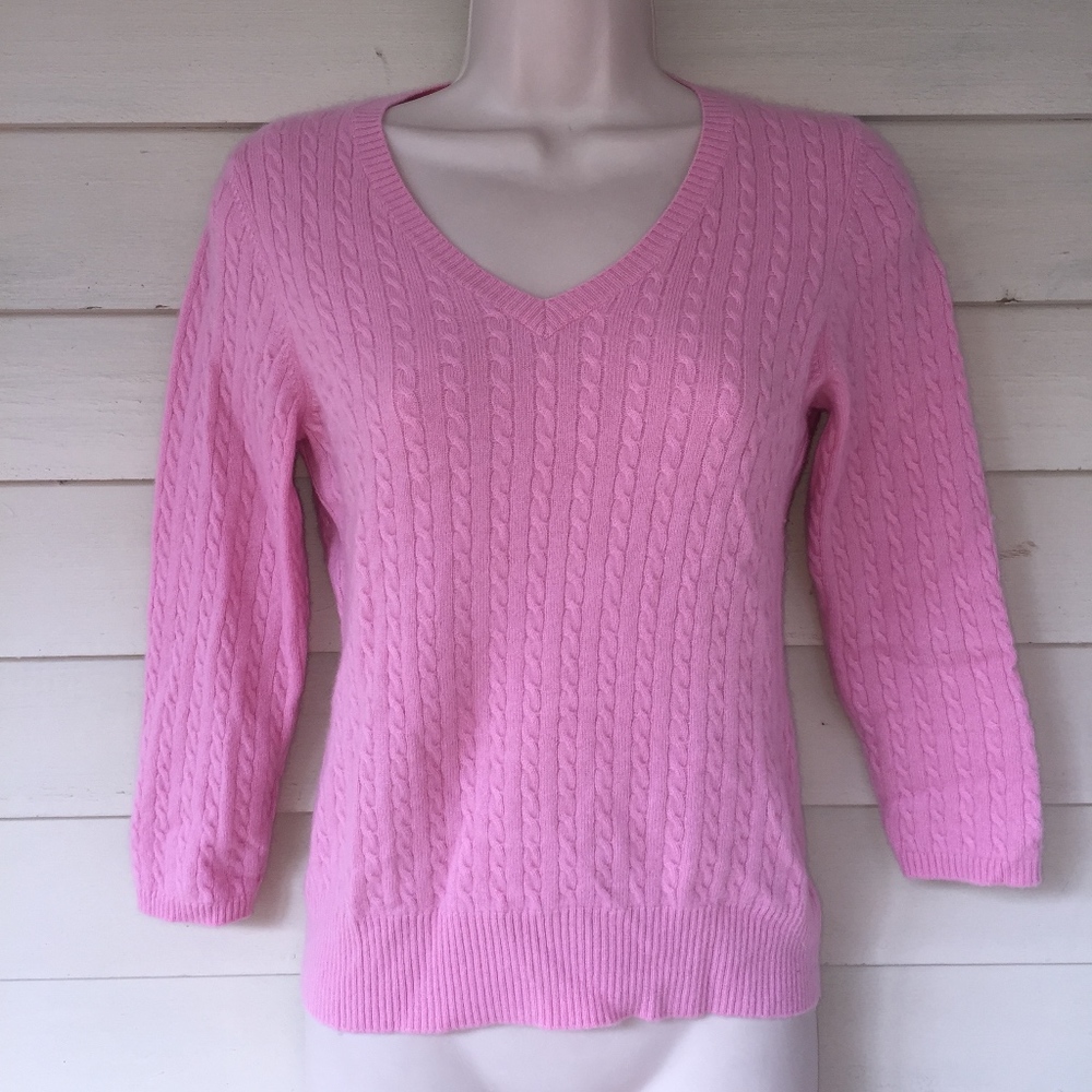 GRIFFEN 100% cashmere V-neck 3/4 sl sweater