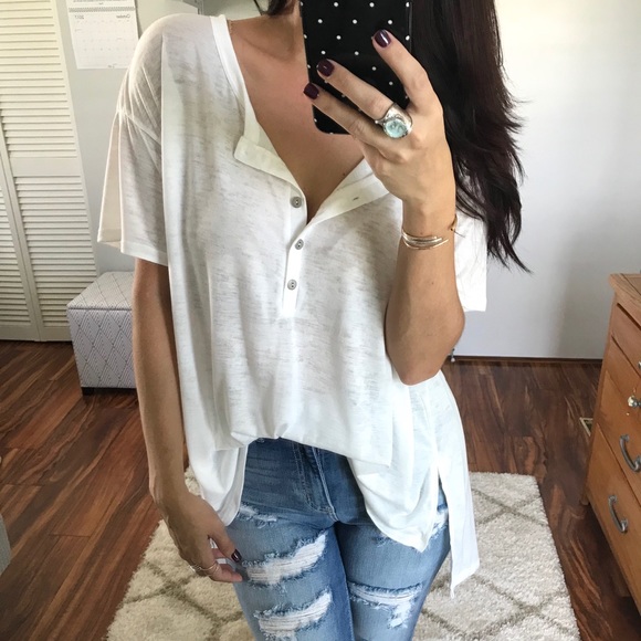 Last 1 • Bijou Boyfriend Tee - White - Picture 2 of 6