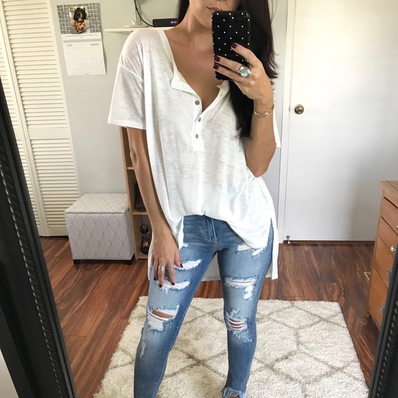 Last 1 • Bijou Boyfriend Tee - White - Picture 5 of 6