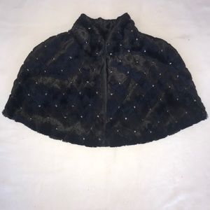 bebe Black Studded Fur Shrug, Shawl, Wrap