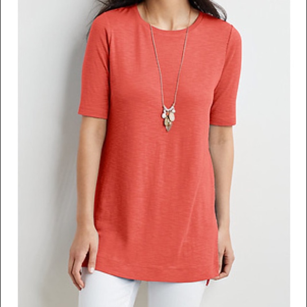J.Jill Pima Slub-Textured Elbow-Sleeve Tunic