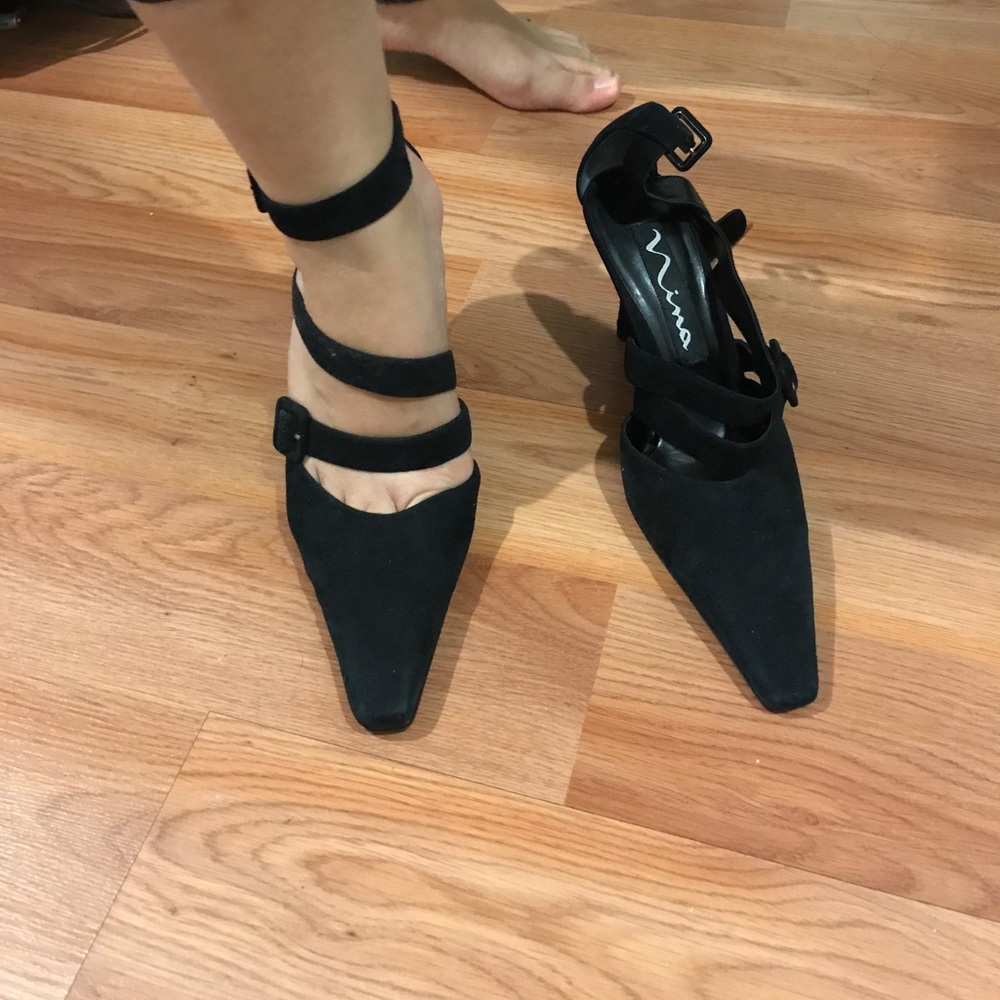 Black heels with straps