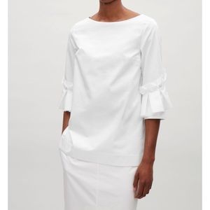 NWT COS white top with frill detail sleeves