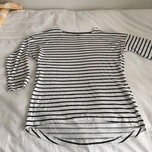 H&M Black and White Striped Basic Shirt
