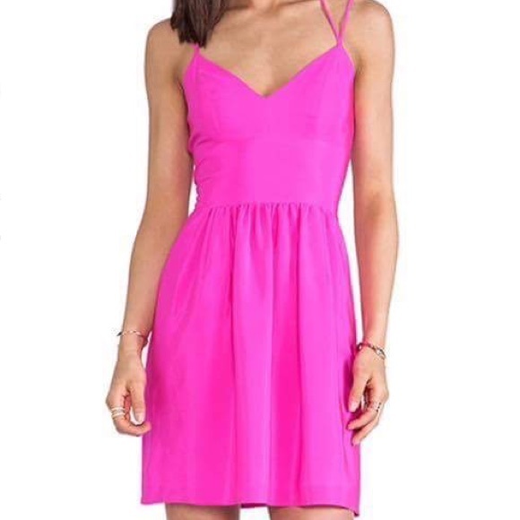 Amanda Uprichard Whenever Hot Pink Dress 👗 - Picture 1 of 4