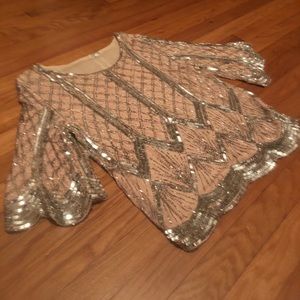 Vintage Sequins Silk Blouse