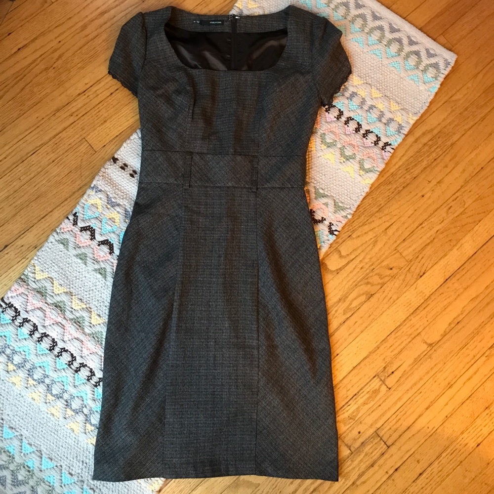 Maurices Crosshatch Gray-Brown Dress