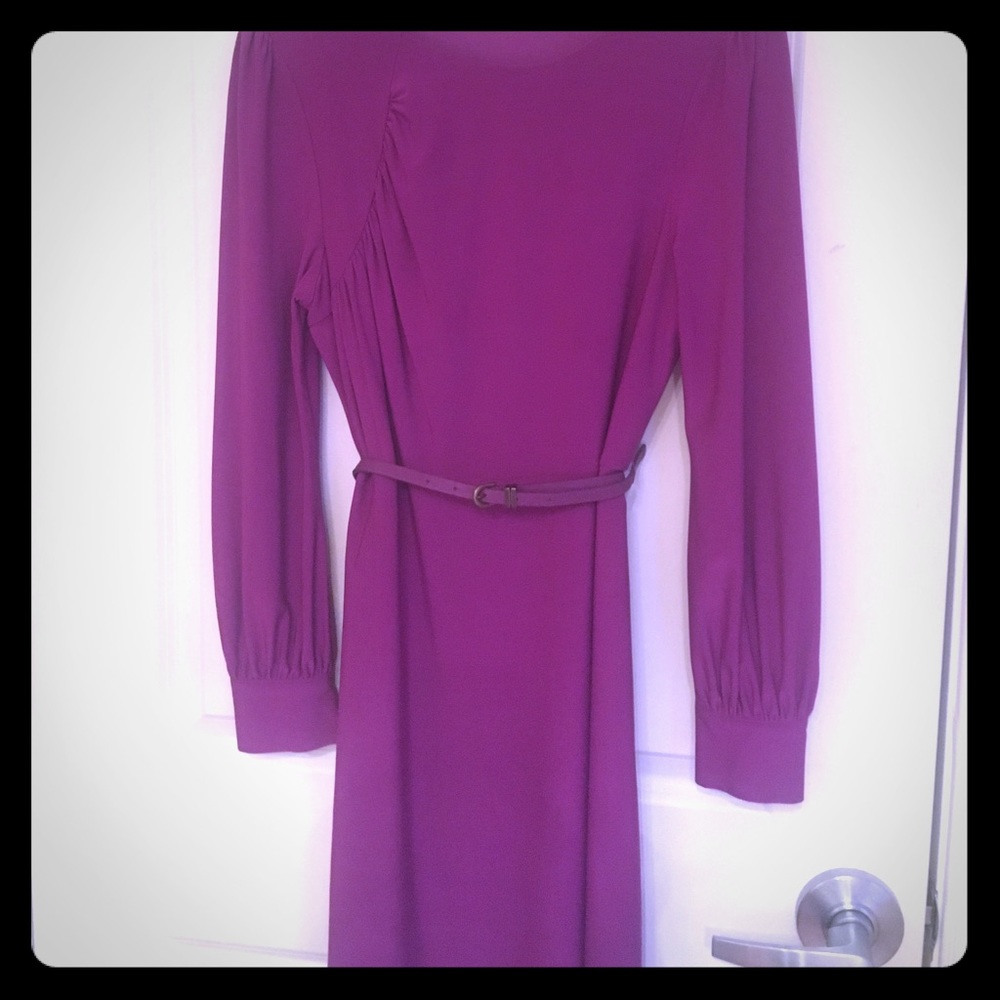 Purple belted dress