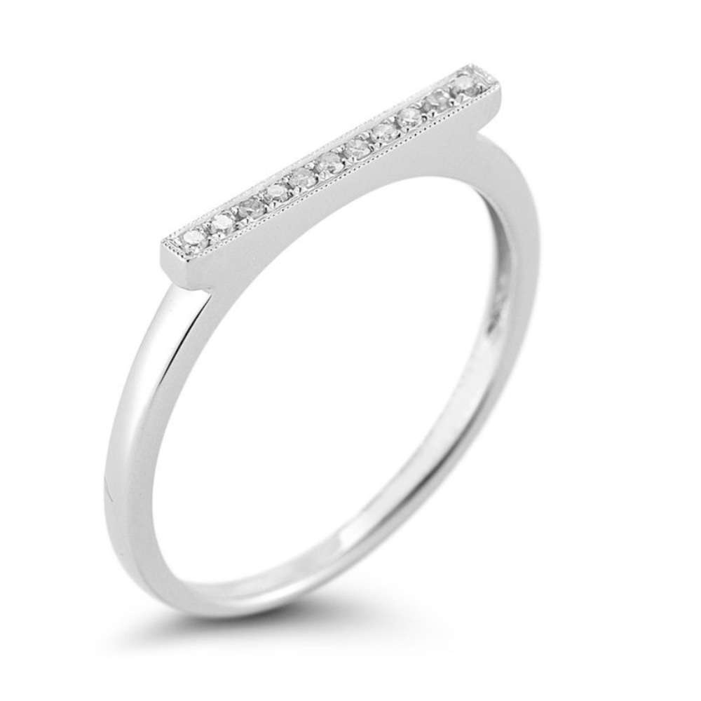 Dana Rebecca Sylvie Rose Bar Ring - White Gold