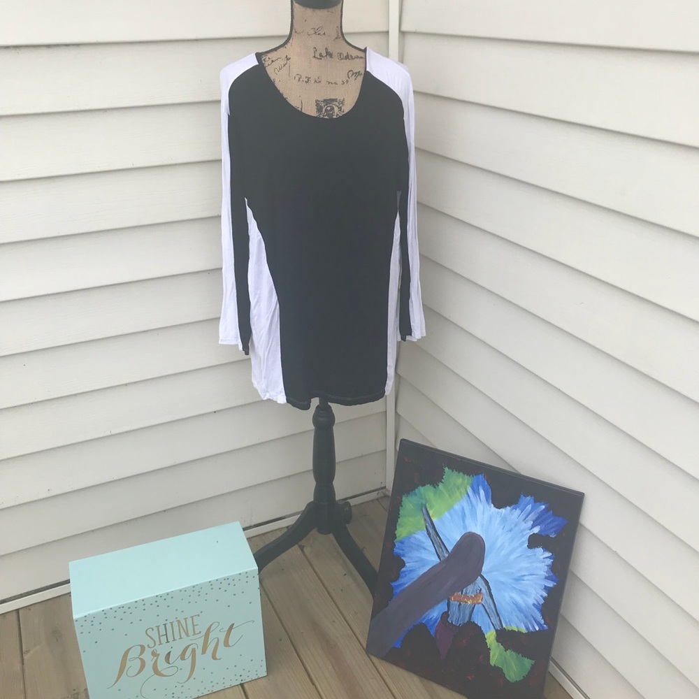 White and Black Tunic Shirt