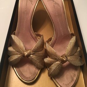 Giuseppe Zanotti Gold kitten Slides