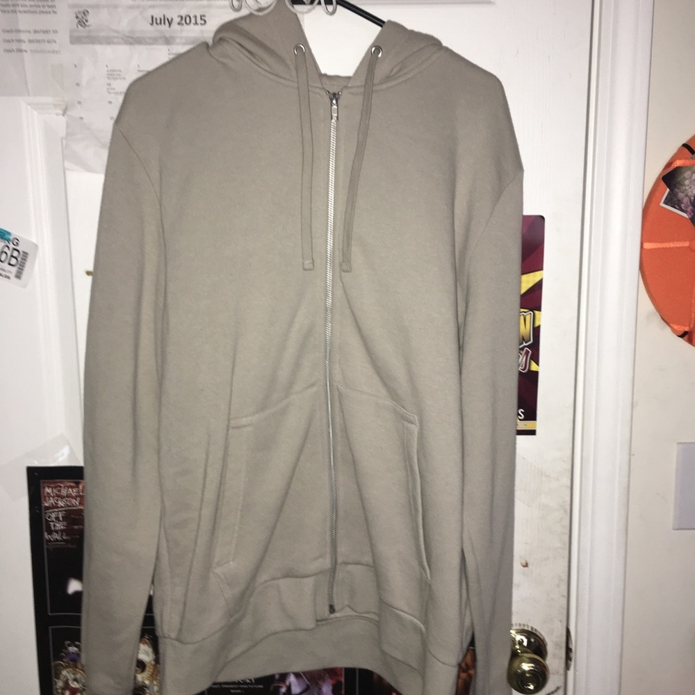 Beige zip up hoodie