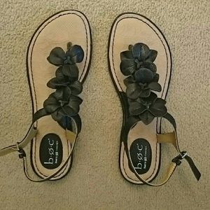 Boc Black Flowered Sandals