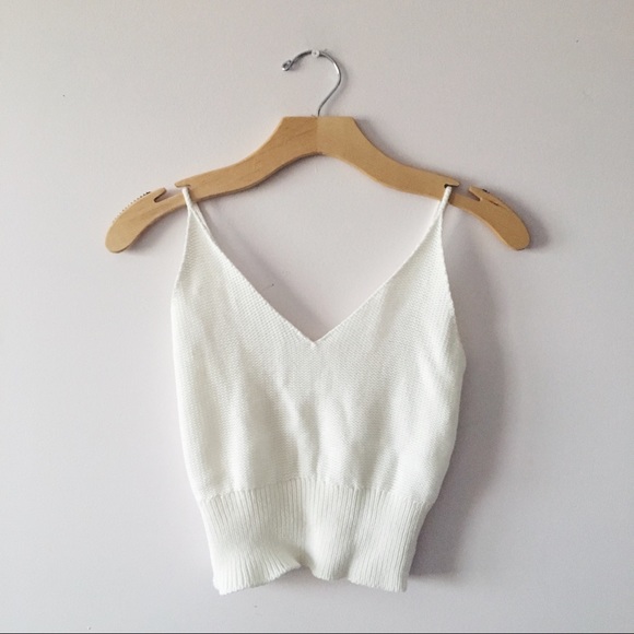 Brandy Melville Tops - ❌SOLD ON MERC❌Brandy Melville cream knit crop top