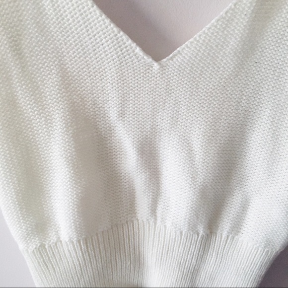 ❌SOLD ON MERC❌Brandy Melville cream knit crop top - Picture 2 of 2
