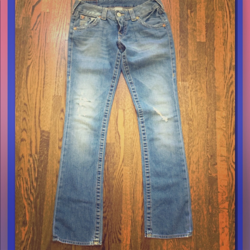 Comfortable distressed denim Jeans