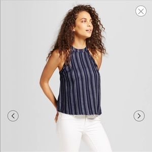 navy and white Mossimo halter top