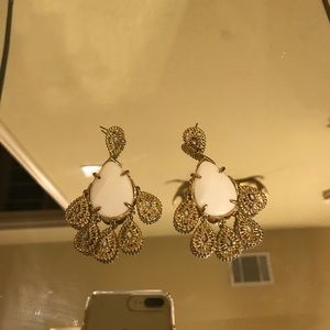 White Kendra Scott statement earrings