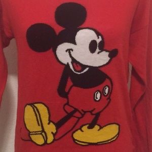 Disney Mickey Mouse Red Sweater Size Large