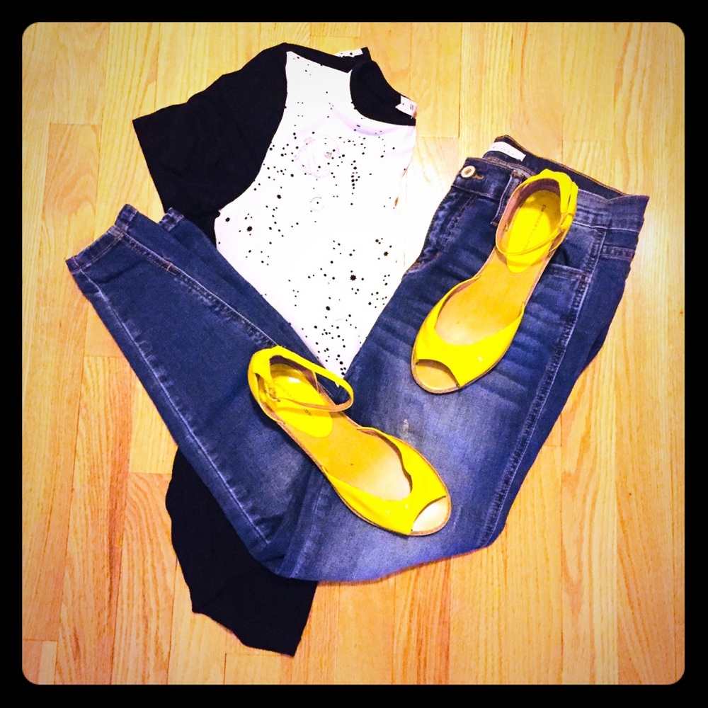 Chinese Laundry Yellow Open Toe Flats