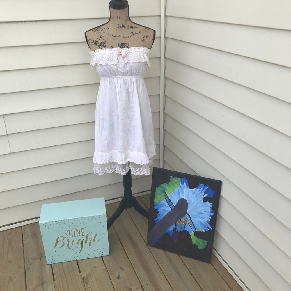 Zara White Ruffle Dress