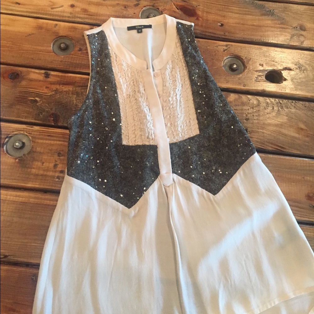 Buckle Black Tuxedo Blouse Eloquent Cream Medium