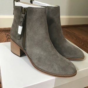 BP Just Block Heel Bootie Color: Grey Suede