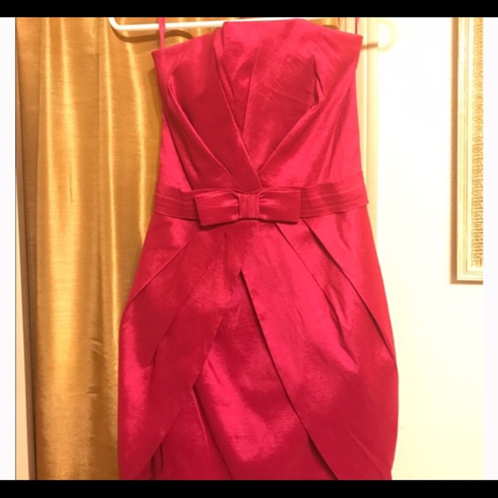 Cache hot pink strapless dress