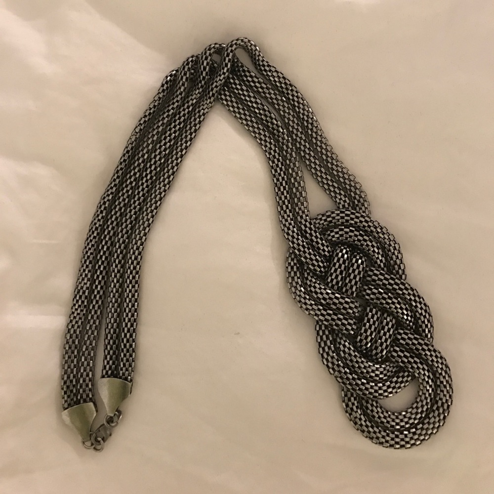 Infinite Loop Silver Statement Necklace - image 1