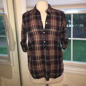 Plaid Button Pullover Shirt