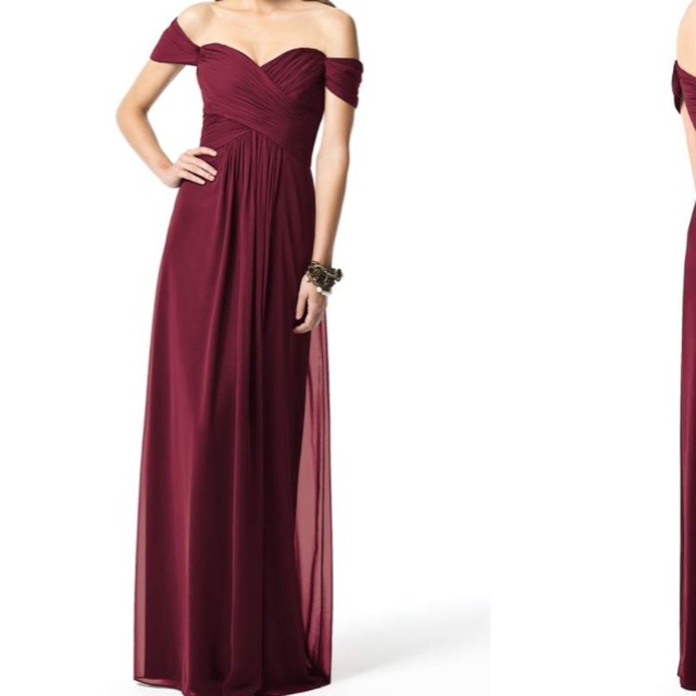 Dressy Ruched Burgundy/maroon Chiffon Gown, Size 4