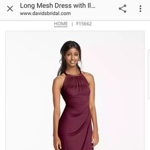 Davids Bridal F15662 in Wine